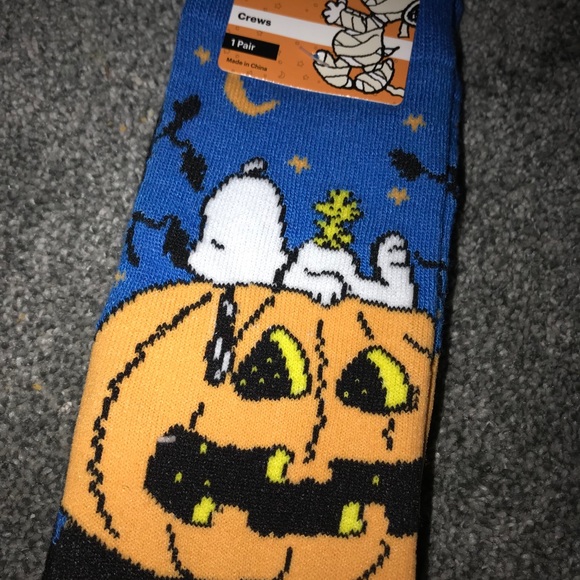 NWT Men’s Snoopy Halloween Pumpkin Socks 10-13 - Picture 5 of 6